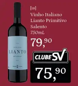 Supermercados São Vicente Vinho Italiano Lianto Primitivo Salento oferta