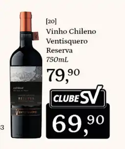 Supermercados São Vicente Vinho Chileno Ventisquero Reserva oferta