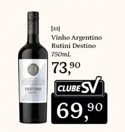 Supermercados São Vicente Vinho Argentino Rutini Destino oferta