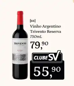Supermercados São Vicente Vinho Argentino Trivento Reserva oferta