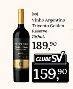 Supermercados São Vicente Vinho Argentino Trivento Golden Reserve oferta