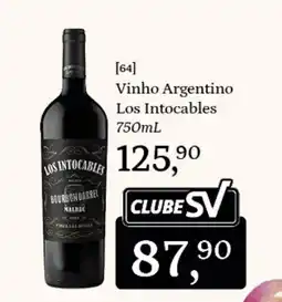 Supermercados São Vicente vinho argentino los intocables oferta