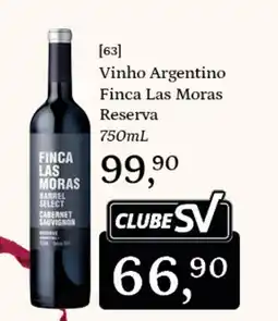 Supermercados São Vicente vinho argentino finca las moras reserva oferta