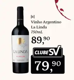 Supermercados São Vicente Vinho Argentino La Linda oferta