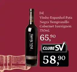 Supermercados São Vicente Vinho Espanhol Pata Negra Tempranillo Cabernet Sauvignon oferta