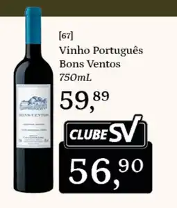 Supermercados São Vicente Vinho Português Bons Ventos oferta