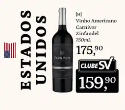 Supermercados São Vicente Vinho Americano Carnivor Zinfandel oferta
