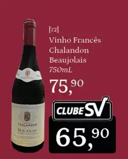 Supermercados São Vicente Vinho Francês Chalandon Beaujolais oferta
