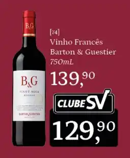 Supermercados São Vicente Vinho francês barton & guestier oferta