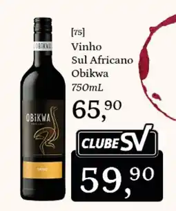 Supermercados São Vicente Vinho Sul Africano Obikwa oferta