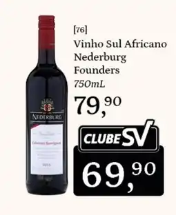 Supermercados São Vicente Vinho Sul Africano Nederburg Founders oferta