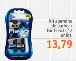 Sonda Kit aparelho de barbear bic flex3 c/2 unids. oferta