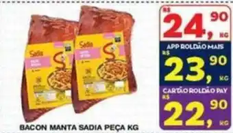 Roldão Bacon manta sadia peça kg oferta