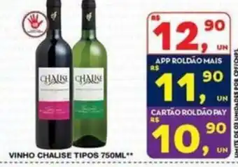 Roldão vinho chalise tipos oferta