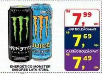 Roldão Energético monster sabores lata oferta