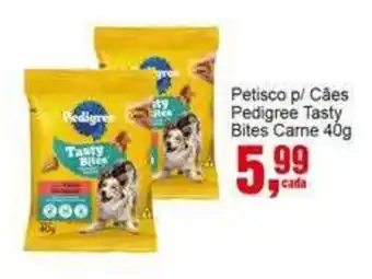 Negreiros Petisco p/ Cães Pedigree Tasty Bites Carne oferta