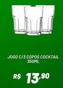 Royal Supermercados jogo c/3 copos cocktail oferta