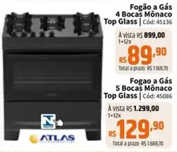 Deltasul Fogão a Gás 4 Bocas Mônaco Top Glass oferta