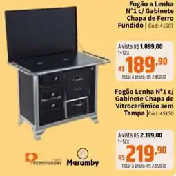 Deltasul Fogão a Lenha N°1 c/ Gabinete Chapa de Ferro Fundido oferta