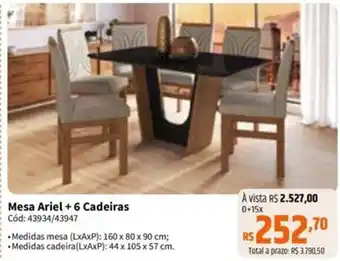 Deltasul Mesa ariel + 6 cadeiras oferta
