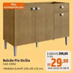 Deltasul Balcão Pia Sicília oferta