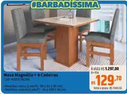 Deltasul Mesa magnólia + 4 cadeiras oferta