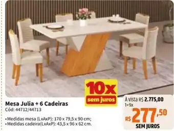 Deltasul Mesa julia + 6 cadeiras oferta
