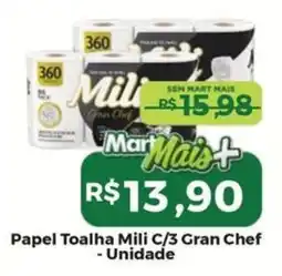 Mart Minas Papel Toalha Mili C/3 Gran Chef oferta
