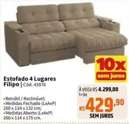 Deltasul Estofado 4 Lugares Filipo oferta