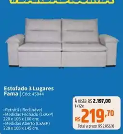 Deltasul Estofado 3 Lugares Fama oferta
