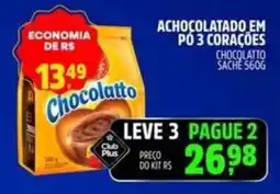 Supermercado Cubatao Achocolatado em pó 3 corações oferta