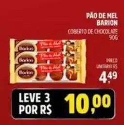 Supermercado Cubatao Pão de mel barion coberto de chocolate oferta