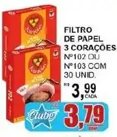 Supermercado Estrela Azul Filtro de papel 3 corações oferta