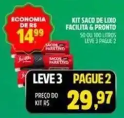 Supermercado Cubatao kit saco de lixo facilita e pronto oferta