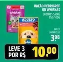 Supermercado Cubatao Ração pedrigree ou whiskas adulto oferta