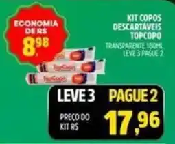 Supermercado Cubatao Kit copos descartáveis topcopo transparente oferta