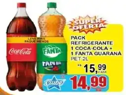 Supermercado Estrela Azul pack refrigerante 1 coca-cola + 1 fanta guaraná oferta