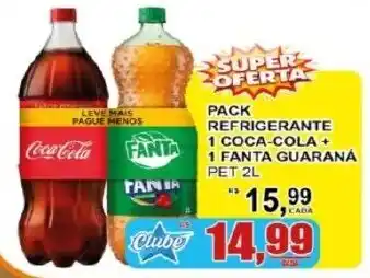 Supermercado Estrela Azul pack refrigerante 1 coca-cola + 1 fanta guaraná oferta