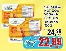 Supermercado Estrela Azul Salsicha hot dog vegana goshen veggies oferta
