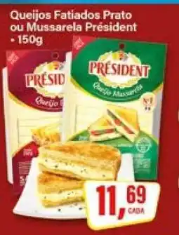 Rede Supermarket Queijos Fatiados Prato ou Mussarela Président oferta