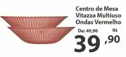 Del Moro Supermercados Centro de Mesa Vitazza Multiuso Ondas Vermelho oferta