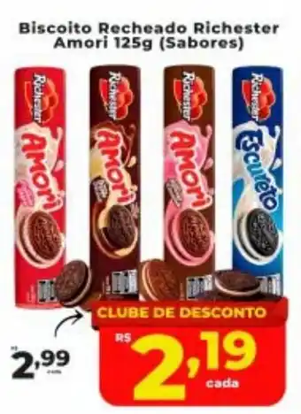 Nidobox Biscoito Recheado Richester Amori 125g (Sabores) oferta