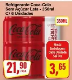 Rede Supermarket Refrigerante Coca-Cola Sem Açúcar Lata - 350ml C/ 6 Unidades oferta
