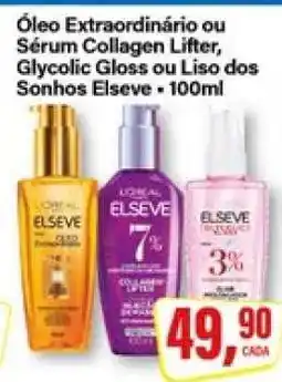 Rede Supermarket Óleo Extraordinário ou Sérum Collagen Lifter, Glycolic Gloss ou Liso dos Sonhos Elseve oferta