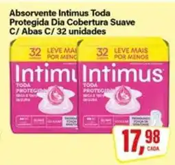 Rede Supermarket Absorvente Intimus Toda Protegida Dia Cobertura Suave C/ Abas C/ 32 unidades oferta