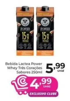 Comercial Esperança Bebida Lactea Power Whey Três Corações oferta