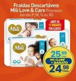 Rede Bom Lugar Fraldas Descartáveis Mili Love & Care Premium oferta