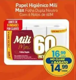 Rede Bom Lugar Papel Higiênico Mili Max Folha Dupla Neutro oferta