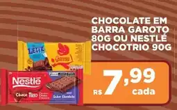 Bahamas Supermercados Chocolate em barra garoto ou nestlé chocotrio oferta