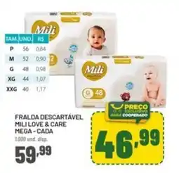 Cooper Fralda descartável mili love & care mega oferta